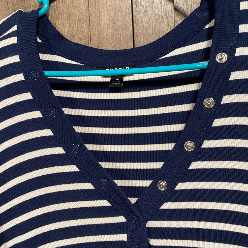 Torrid Navy and White Striped Top - Picture 4 of 5